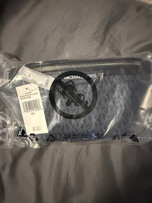 Michael Kors Cooper Mini Belt Bag Black Solid Zip Pouch Logo, Detachable Strap