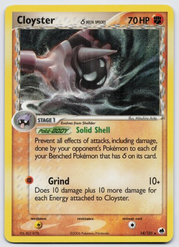 Cloyster (Delta Species) 14/101 EX Dragon Frontiers Pokemon LP