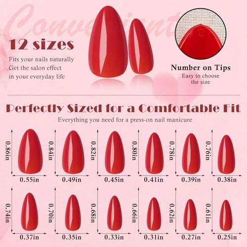 Almond Press on Nails Medium, 576 Stück Mandel Fake Nails Full Medium Mandel - Bild 5 von 6
