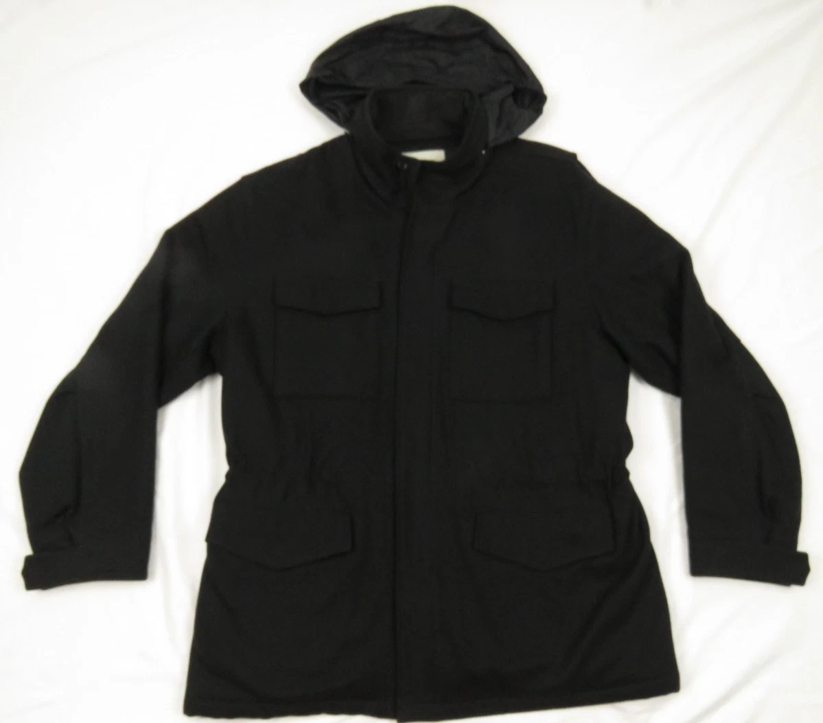 NWOT J Crew Insulated Wool Blend Hooded Full Zip Snap Coat Jacket L