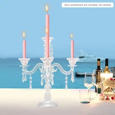 Elegant 5-Head Crystal Glass Candle Holder for Beautiful Table Decor