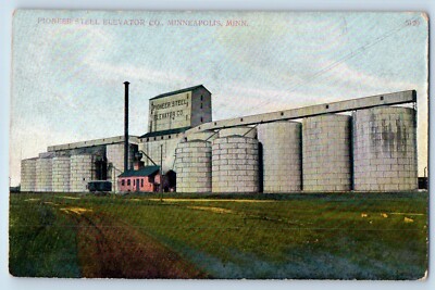 Minneapolis Minnesota MN Postcard Pioneer Steel Elevator Co Exterior View 1910
