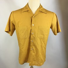 Vintage 50s 60s Penneys Towncraft Loop Collar Retro Atomic Mod Rockabilly Shirt