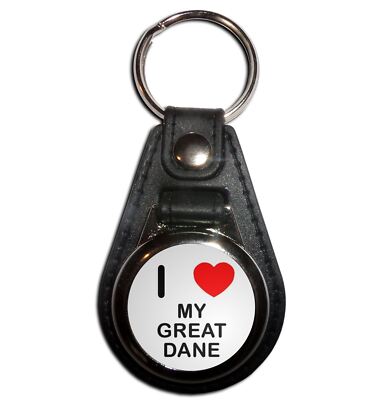 Schlüsselanhänger My Great Dane I Love Kunststoff Medaillon (61 mm x 38 mm)