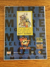 Fatal Fury Special SNES Sega CD Neo Geo Vintage Poster Ad Art Super Nintendo
