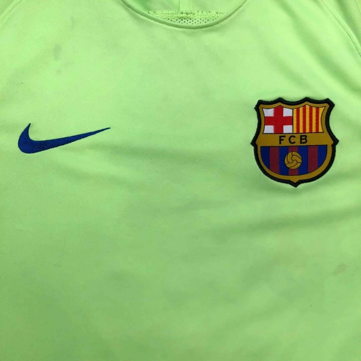 Nike Barcelona FC Soccer Jersey Mens Large Green Dri Fit