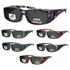 Polarized Womens Geometric Pattern 60mm OTG Fit Over Sunglasses