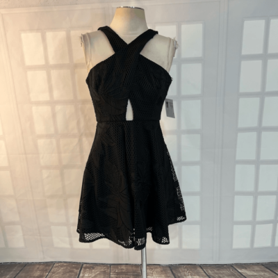 Jay Godfrey for intermix nwt black halter cutout skater dress size 0 | eBay