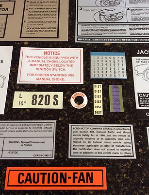 Concours New Boss 429 Mustang factory deluxe decal tag set 16 pcs KKX Quality!