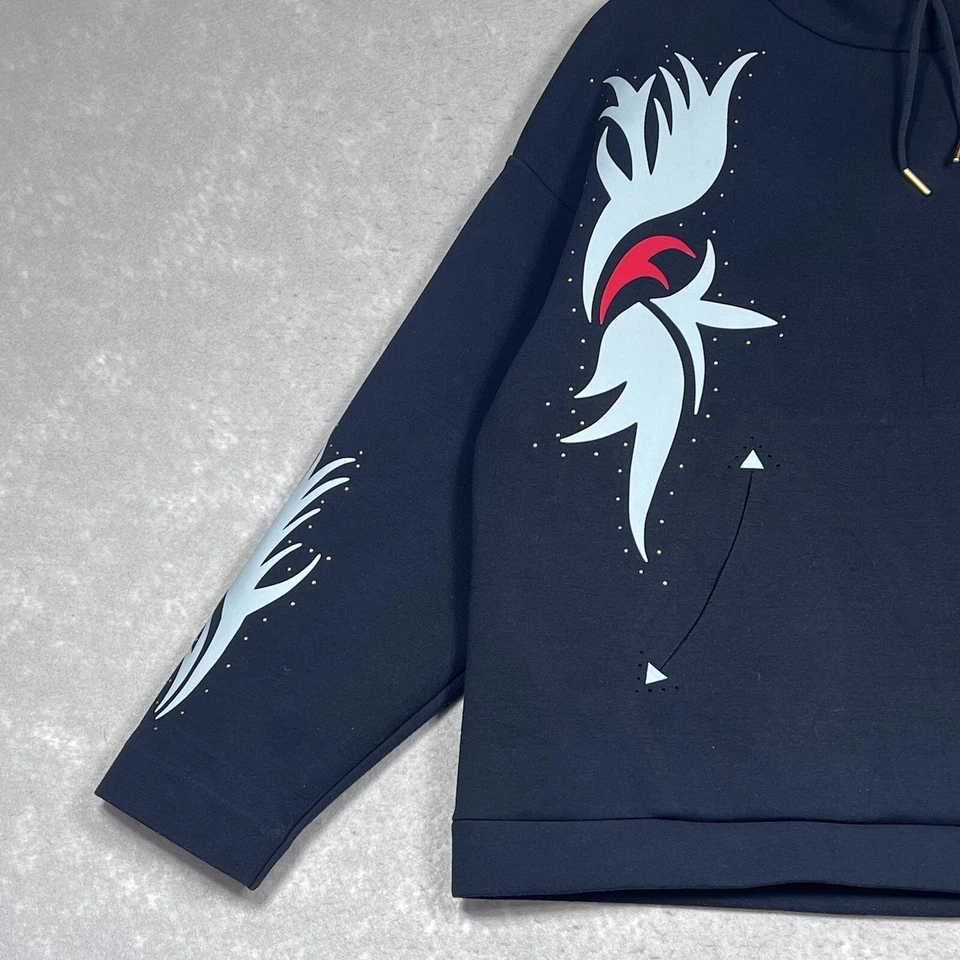 Nike Sudadera Mujer M Negra Boutique Floral Cuello Embudo Pullover BV4536 010 Foto 4 de 4