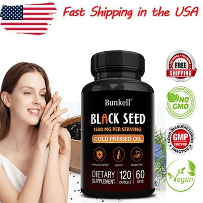 Potent Black Cumin Seed Oil Capsules - Antioxidant Supports Immune System Health