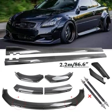 Carbon Fiber Front Bumper Lip Spoiler Side Skirt For Infiniti G37 Coupe Sedan