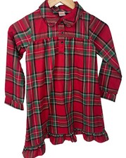 Gymboree Girls Small 5-6 Christmas Plaid Nightgown Sleep Dress Red Green Collar