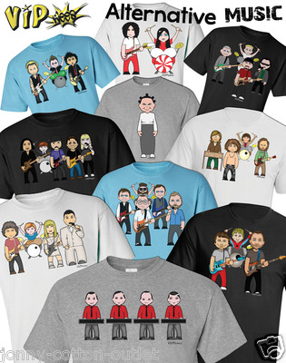 VIPwees hochwertiges Herren-T-Shirt alternative Musik inspirierte Karikaturen Design auswählen