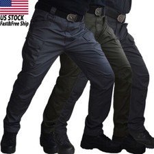 Mens Cargo pants Tactical Combat Work Pants Outdoor Waterproof Hiking Trousers