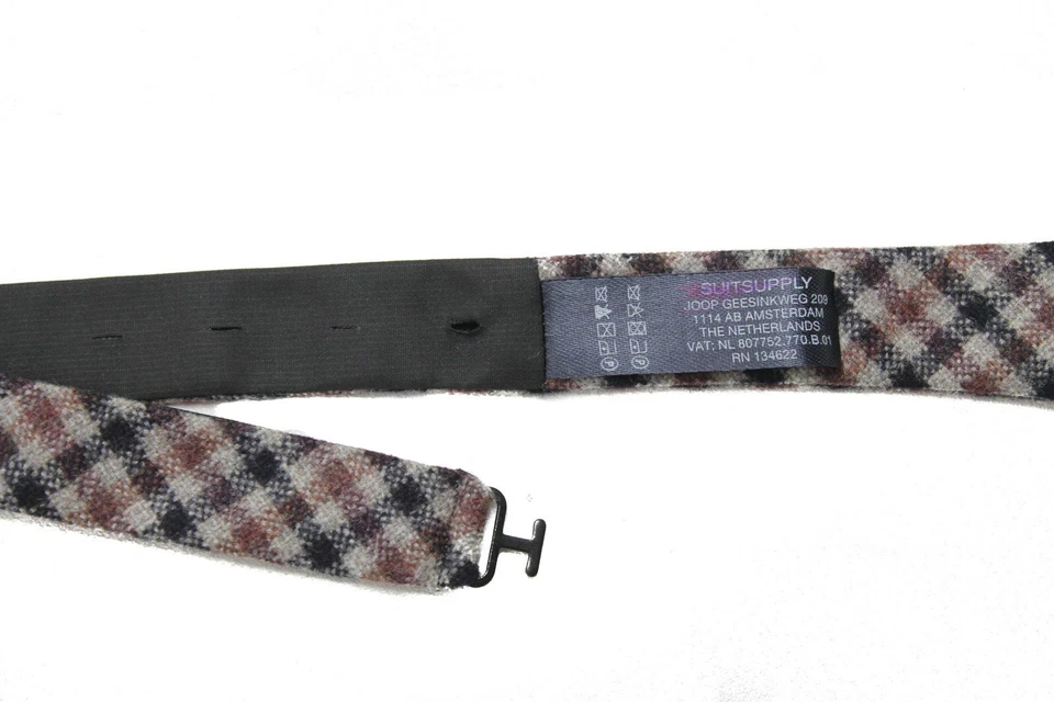 Pajarita a cuadros rosa SUITSUPPLY para hombre talla única lana seda ajustable formal atada Foto 4 de 4