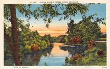 Postcard NC: Pigeon River, Western North Carolina, Vintage Linen, Unposted