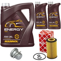 MotoröL Set Mannol 5W-30 API 7 Liter + ÖLfilter + Schraube FüR Mercedes C-Klasse