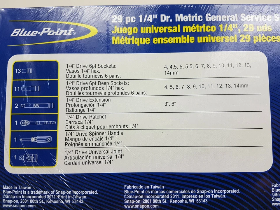 Blue Point 29pc 1/4" Socket Set - As sold by Snap On - Image 4 of 4