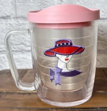 Tervis Tumbler Red Hat Lady 16 oz. Clear Handle with Fabric Lady Red Hat Society
