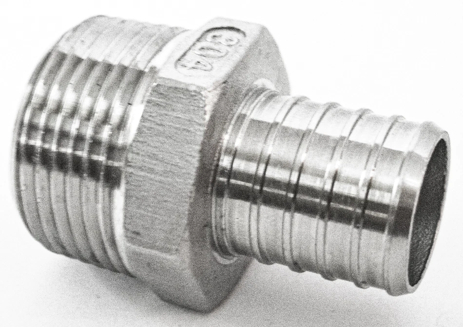3/4" Stainless Steel PEX Adapter MNPT x Male PEX Hose Barb Crimp Fitting SS 316 - Image 4 of 4