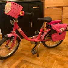 SET PUKY: Mädchen Fahrrad 16 Z mit Korb ohne Fahrradtasche , pink . WIE NEU!