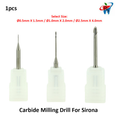 Dental Lab CAD/CAM Telcon Tungsten Carbide Milling Drill For Sirona Inlab