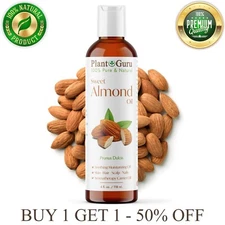 Sweet Almond Oil 4 oz 100% Pure Natural Carrier For Skin, Face, Hair and Massage
