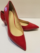 Nine West Women's Shoes Fanesa Pumps Red Patent Kitten Heel Size 9M NEW in Box