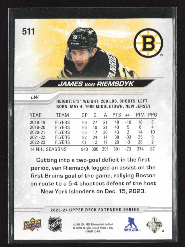 2023-24 Upper Deck Extended Series #511 James Van Riemsdyk Deluxe /250 - Image 2 of 2