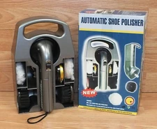Unbranded 6 Piece Set Automatic Handheld Shoe Polisher w/ Storage Caddy **READ**
