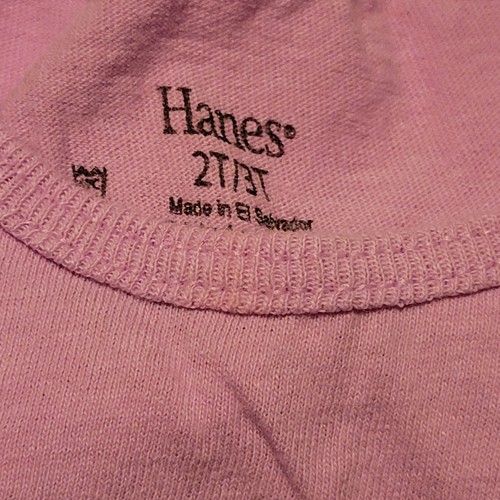 2T-3T Hanes Girls Shirts Tops 2 Shirts Purple And White - Picture 4 of 5