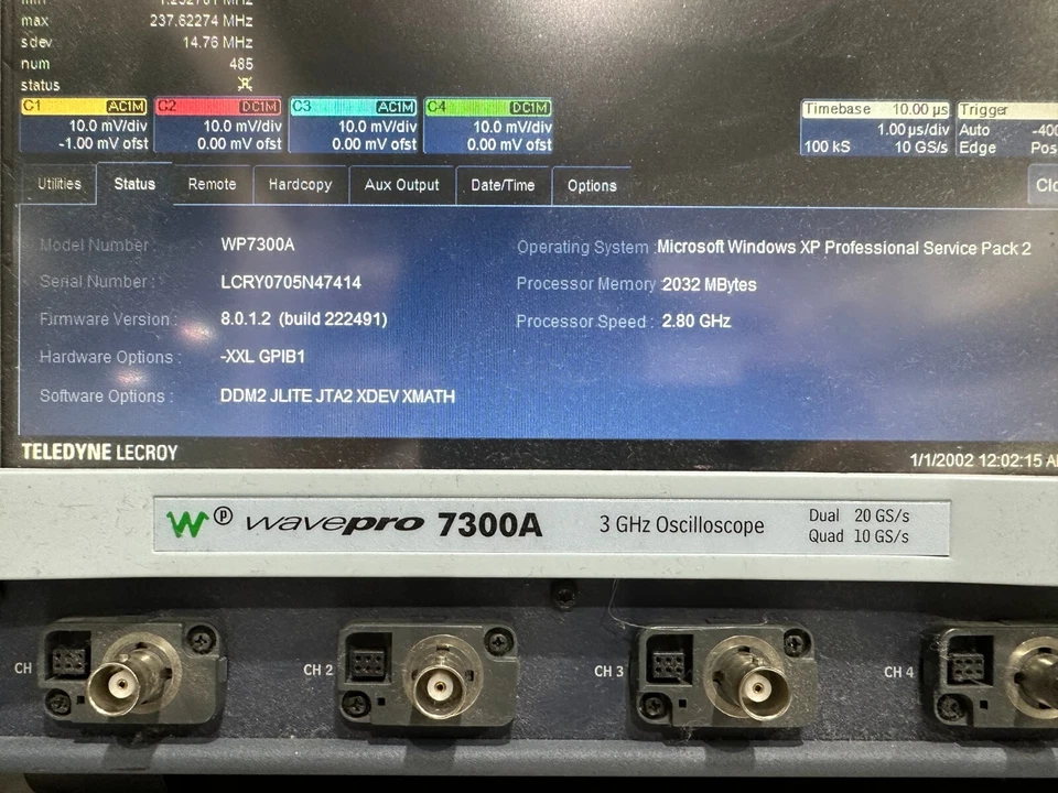 LeCroy WavePro 7300A Oscilloscope Opt DDM2 JLITE JTA2 XDEV XMATH, -XXL GPIB1 - Image 2 of 4