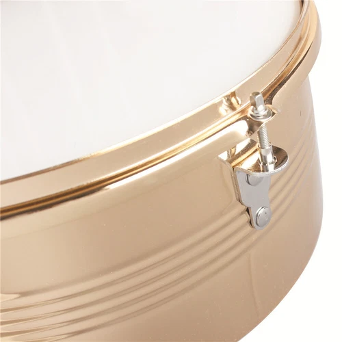 Glarry 13" & 14" Timbales Drum Set with Stand and Cowbell Golden - Picture 11 of 12