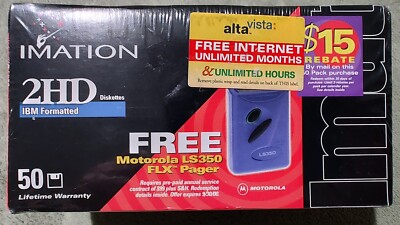 2HD 50 Diskettes IBM Formatted Sealed New Old Stock By Imation