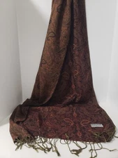 Pashmina Wide Scarf Wrap Shoulder Shawl Long Fall Paisley Flower Bohemian 68x26