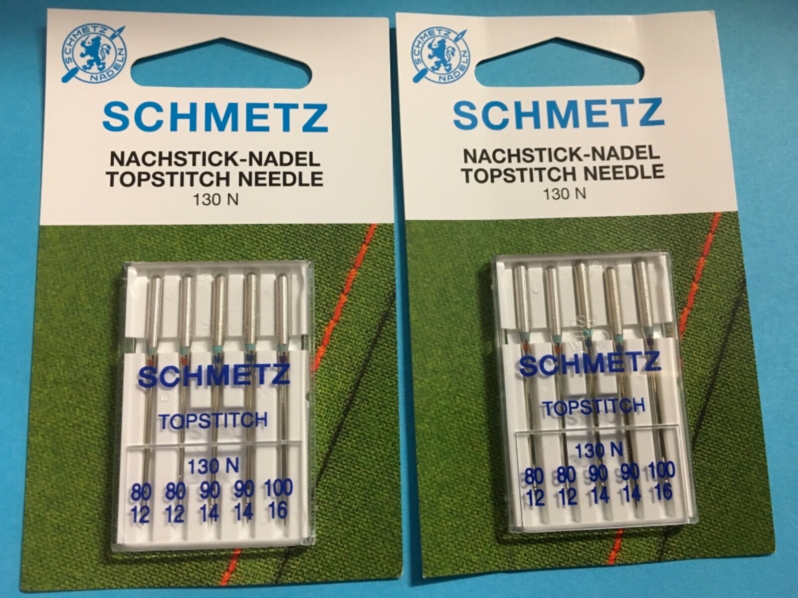 10 Nähmaschinen Nadeln SCHMETZ Nadel Topstitch für Zier und