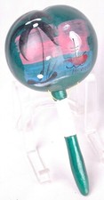 Vintage Maraca Shaker Percussion Handmade-Wood-Green-Palm Tree Ship-Music-Mexico