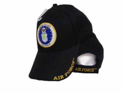 U.S. Air Force Emblem Shadow Black Embroidered Baseball Ball Cap