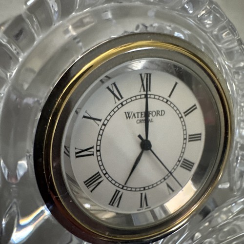 Vintage Waterford Crystal Ireland Small Quartz Mantel Clock Works 4” L x 2.5” T - Picture 11 of 17