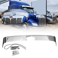 New 430 Stainless Steel Hood Shield Bug Deflector For 2013-2021 Peterbilt 579