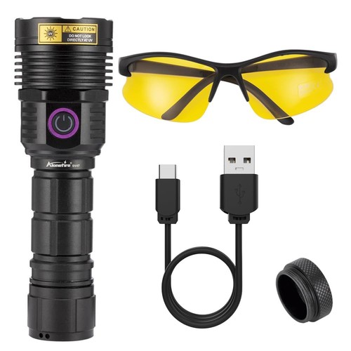 SV47 12W 365nm UV Flashlight USB C Rechargeable Long Range Black Light Pet Ur... - Picture 7 of 8