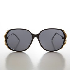 Black Classic 80s Women's Large Vintage Sunglasses - Aliana