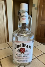 Jim Beam KENTUCKY BOURBON EMPTY WHISKEY "THE HANDLE" 1.75 LITER BOTTLE 1/2 GAL