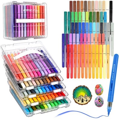60 Colors Acrylic Paint Markers, Automatic Ink Control System with Soft Brush...