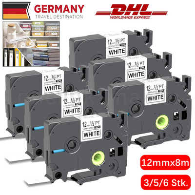 3-6x Schriftband TZe-231 12mm für Brother P-touch PTH100LB 1000 1010 E100 H105
