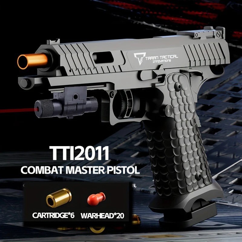 🔫 2011 Combat Master Toy – Black Soft Bullet Gun, Ejecting Shells