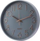 Wall Clock Battery Operated Silent Non-ticking 12 12Inch, Grey