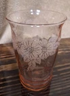 Antique Pink Depression Dogwood Tumbler 5" Tall  Excellent 2 3/4” W. Flared Top
