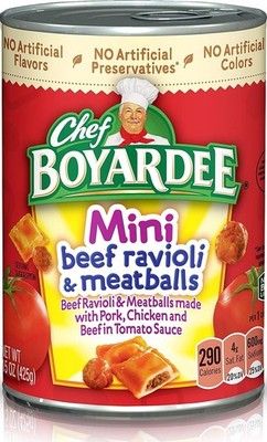 Chef Boyardee Mini Beef Ravioli and Meatballs, 15 Oz Can